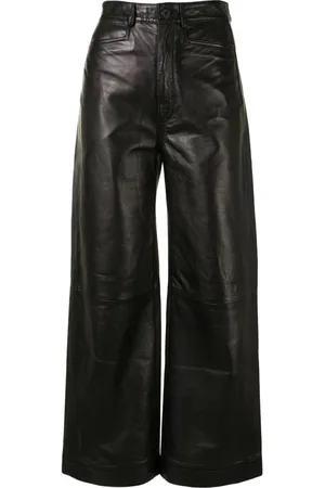 Proenza Schouler Femme, Pantalons, Noir, Taille: 42 FR Pantalon Décontracté en Cuir Noir