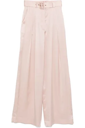 ZIMMERMANN Femme, Pantalons, Rose, Taille: 40 FR Pantalon Palazzo en Soie
