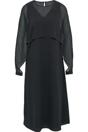 Comma, Femme, Robes, Bleu, Taille: 40 FR Robe en Mousseline à Volants