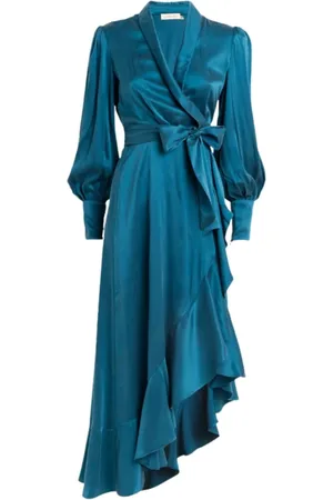 ZIMMERMANN Femme, Robes, Bleu, Taille: 36 FR Robe Midi En Soie