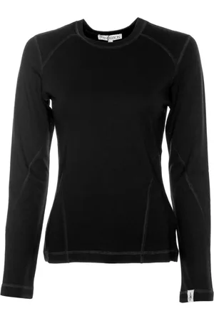 J.W.Anderson Femme, Tops, Noir, Taille: 36 FR T-shirt à Manches Longues avec Broderie Ancre Anchor