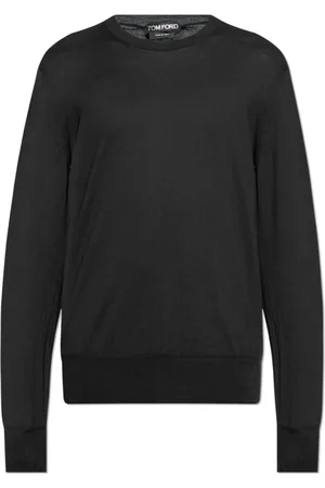 Tom Ford Homme, Pulls, Noir, Taille: M Pull en coton à col rond