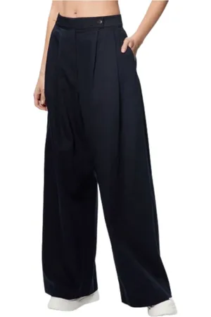 Tommy Hilfiger Femme, Pantalons, Bleu, Taille: 40 FR Pantalon Large Mélange