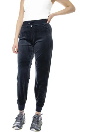 Juicy Couture Femme, Pantalons, Bleu, Taille: 40 FR Pantalon de survêtement en velours sporty