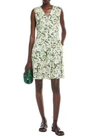 Max Mara Femme, Robes, Multicolore, Taille: 40 FR Robe en Jersey Blanc avec Imprimé All-Over