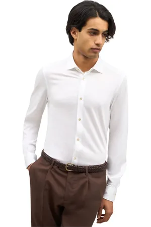 Boglioli Homme, Chemises, Blanc, Taille: M Chemise en Jersey de Coton et Soie