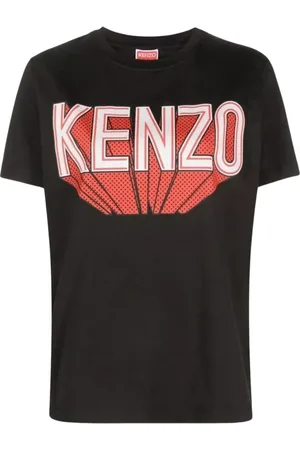 Kenzo Femme, Tops, Noir, Taille: 36 FR T-shirt ras du cou avec logo imprimé