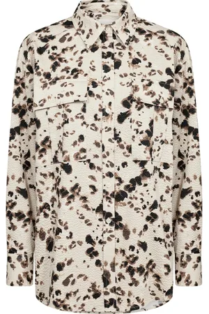 Part Two Femme, Blouses et Chemises, Multicolore, Taille: 44 FR Chemisier Blouse Oversize Imprimé Léopard