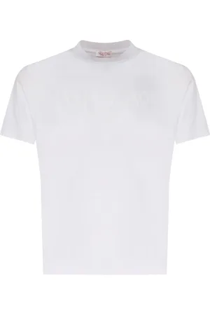 VALENTINO GARAVANI Homme, Tops, Blanc, Taille: S T-shirt Blanc en Coton avec Logo