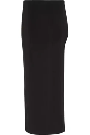 Norma Kamali Femme, Jupes, Noir, Taille: 40 FR Jupe Maxi Noire avec Fente Latérale