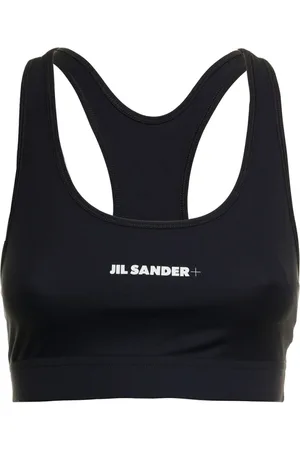 Jil Sander Femme, Sport, Noir, Taille: 40 FR Haut Logo en Tissu Stretch Noir
