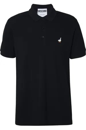 Moschino Homme, Tops, Noir, Taille: S Polo en Coton Noir