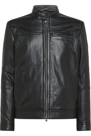 Peuterey Homme, Vestes, Noir, Taille: XL Blouson biker moderne en cuir de cheval