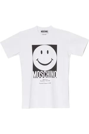 Moschino Femme, Tops, Blanc, Taille: 40 FR T-shirt en coton avec impression Smiley®