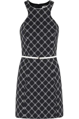Elisabetta Franchi Femme, Robes, Noir, Taille: 42 FR Robe Chic Noire à Imprimé Diamant