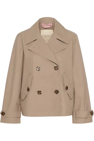 Part Two Femme, Manteaux, , Taille: 36 FR Veste Classique Taupe Désert avec Boutons