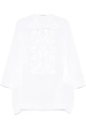 ERMANNO SCERVINO Femme, Robes, Blanc, Taille: 38 FR Robe Kaftan Courte