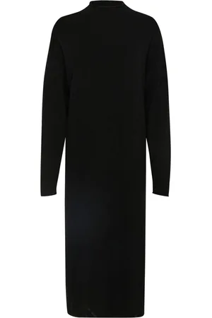 Part Two Femme, Robes, Noir, Taille: 42 FR Robe Tricot Noire avec Fente