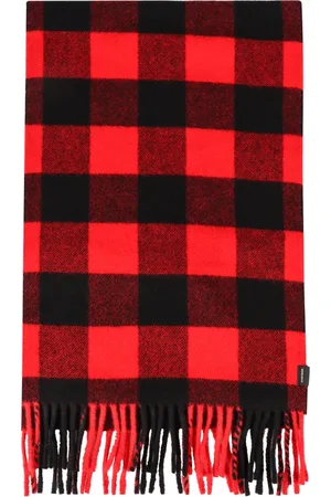 Woolrich Homme, Accessoires, Rouge, Taille: ONE Size Écharpe en laine mélangée à ourlet effiloché