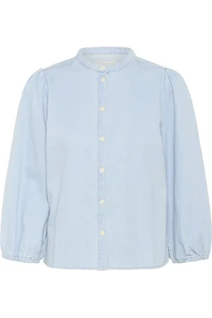 Part Two Femme, Blouses et Chemises, Bleu, Taille: 40 FR Blouse en denim bleu