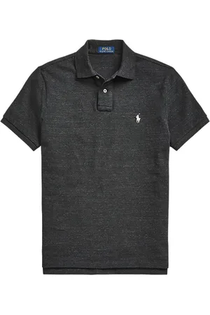Ralph Lauren Homme, Tops, Noir, Taille: S T-shirt à Col Manches Courtes