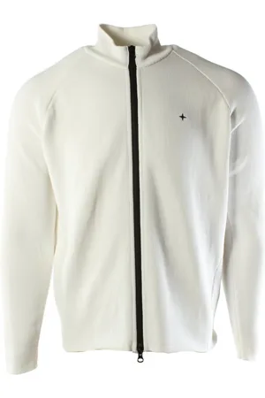 Stone Island Homme, Pulls, Blanc, Taille: M Gilet Zippé