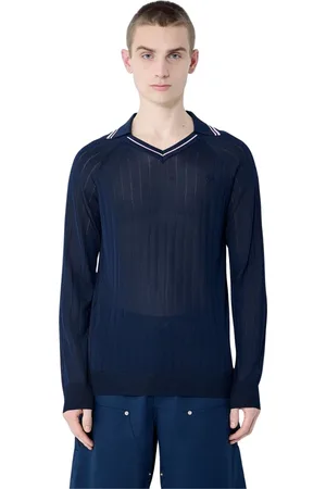 WALES BONNER Homme, Pulls, Bleu, Taille: S Polo inspiré du football avec bordure à rayures