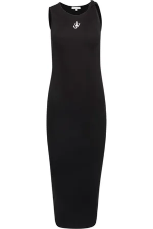 J.W.Anderson Femme, Robes, Noir, Taille: 40 FR Robe Noire Logo Brodé