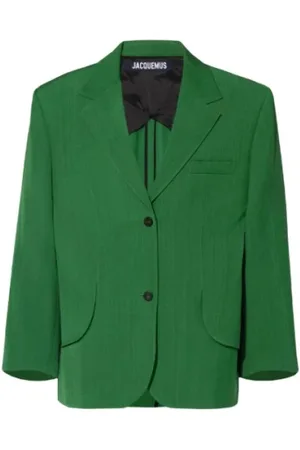 Jacquemus Femme, Vestes, Vert, Taille: 36 FR Veste de Tailleur Oversize Titolo