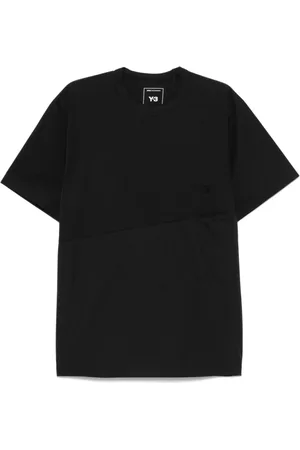 Y-3 Homme, Tops, Noir, Taille: L T-shirt ras du cou avec logo en détail