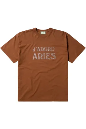ARIES Homme, Tops, Brun, Taille: L Diamante Tee-shirt à Manches Courtes