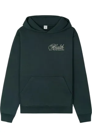 Sporty & Rich Femme, Sweatshirts et sweats à capuche, Vert, Taille: 38 FR Sweat à Capuche Vert Coupe Large Poche Kangourou