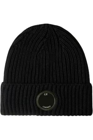 C.P. Company Unisex, Accessoires, Noir, Taille: ONE Size Bonnet en Tricot de Laine Mérinos