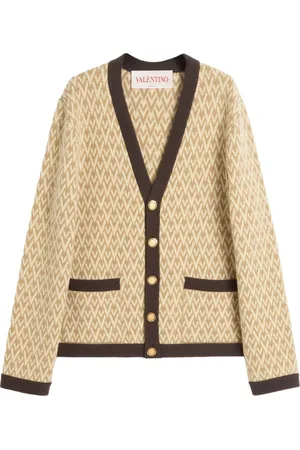 VALENTINO GARAVANI Homme, Pulls, , Taille: L Cardigan en Laine avec Motif Jacquard