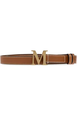 Max Mara Femme, Accessoires, Brun, Taille: L Ceinture Marron avec Boucle Logo