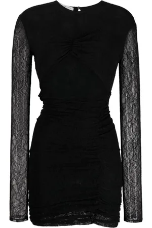 Serafini Femme, Robes, Noir, Taille: 38 FR Mini-robe ruchée en dentelle de Chantilly