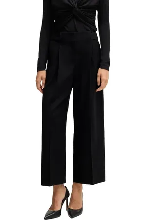 HUGO BOSS Femme, Pantalons, Noir, Taille: 44 FR Pantalon large taille haute