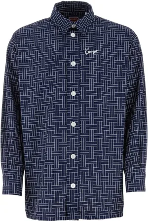 Kenzo Homme, Chemises, Bleu, Taille: L Chemise Oversize en Coton Bleu Nuit
