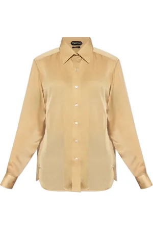 Tom Ford Femme, Blouses et Chemises, , Taille: 40 FR Chemise Fluide EN Soie Charmeuse Avec Plastron Plissé