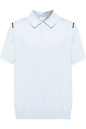 Paul Smith Homme, Tops, Bleu, Taille: S Polo Bleu Clair avec Bordure Contrastante