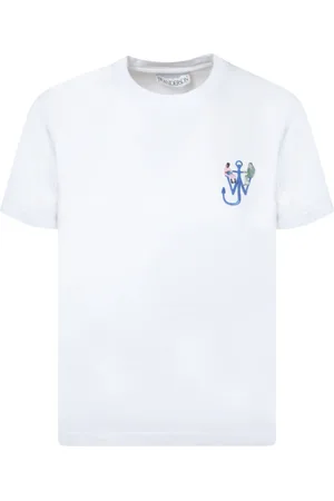 J.W.Anderson Femme, Tops, Blanc, Taille: 40 FR T-shirt Blanc à Imprimé Graphique
