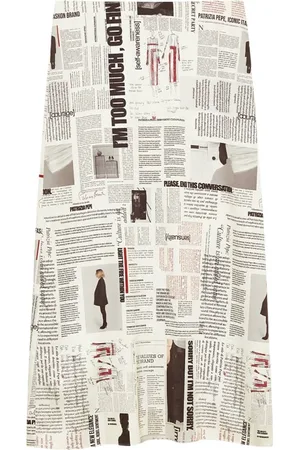 Patrizia Pepe Femme, Jupes, Multicolore, Taille: 38 FR Manifesto Print Midi Skirt