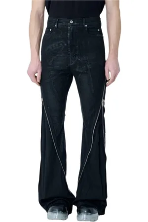 Rick Owens Homme, Jeans, Noir, Taille: W28 Jean Banane enduit à fermeture éclair