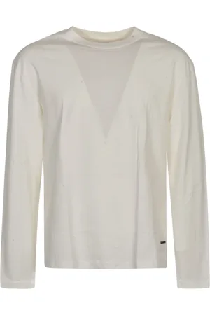 Jil Sander Homme, Tops, Blanc, Taille: XS T-Shirt à Col Rond