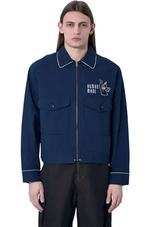 HUMAN MADE Homme, Vestes, Bleu, Taille: 2XL Veste Drizzler Brodée