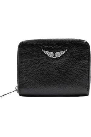 Zadig & Voltaire Femme, Accessoires, Noir, Taille: ONE Size Mini Portefeuille ZV en Cuir Grainé