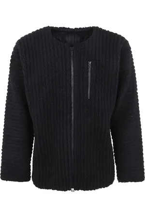 Issey Miyake Homme, Vestes, Noir, Taille: M Veste Blouson Plissée en Molleton