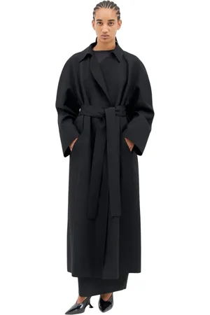 Khaite Femme, Manteaux, Noir, Taille: 38 FR Manteau Classique à Col en Toile Tissée