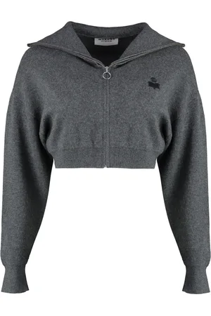 Isabel Marant Femme, Pulls, Gris, Taille: 42 FR Oxane Zipped Cardigan