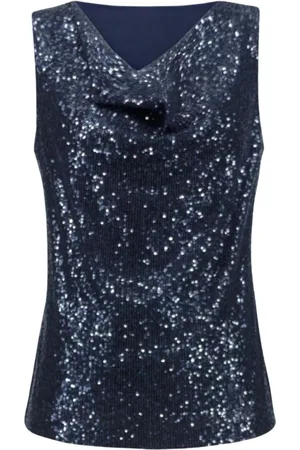 Joseph Ribkoff Femme, Tops, Bleu, Taille: 44 FR Haut sans Manches